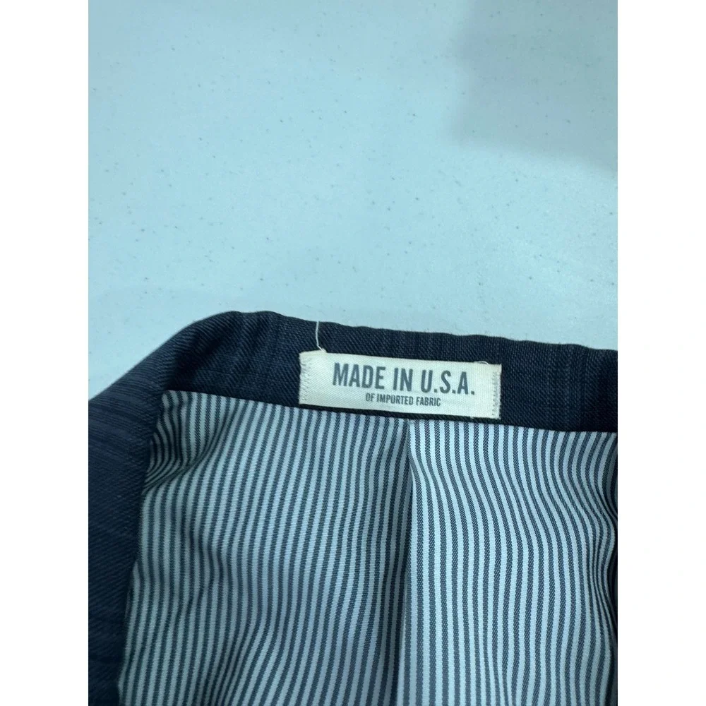 Todd Snyder Mens Blue Plaid Mayfair Fit Wool Blazer Sport Coat 36R